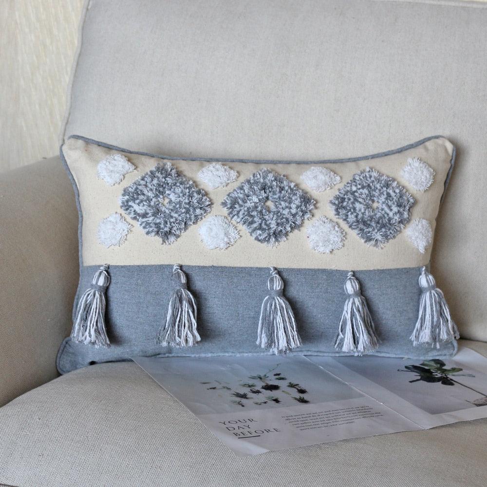 Housse de coussin élégante, Housses de coussin décoratives bohèmes en coton tissé, Housse de coussin pour salon, chambre à coucher, Taie d'oreiller, Décoration nordique d'automne