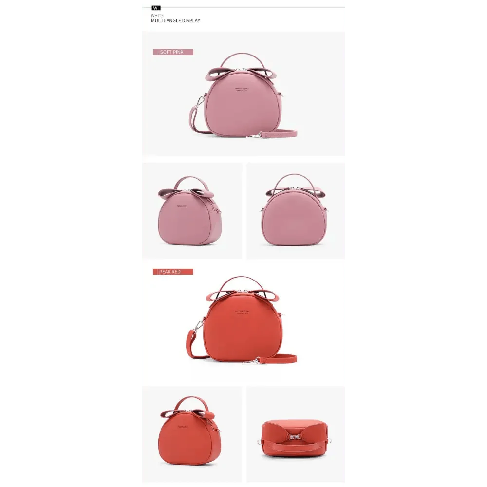 Sac à main femme élégant et mignon géométrique en cuir PU souple, sac bandoulière rond pour femme.