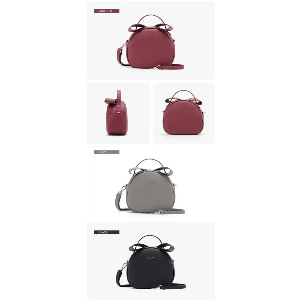 Sac à main femme élégant et mignon géométrique en cuir PU souple, sac bandoulière rond pour femme.