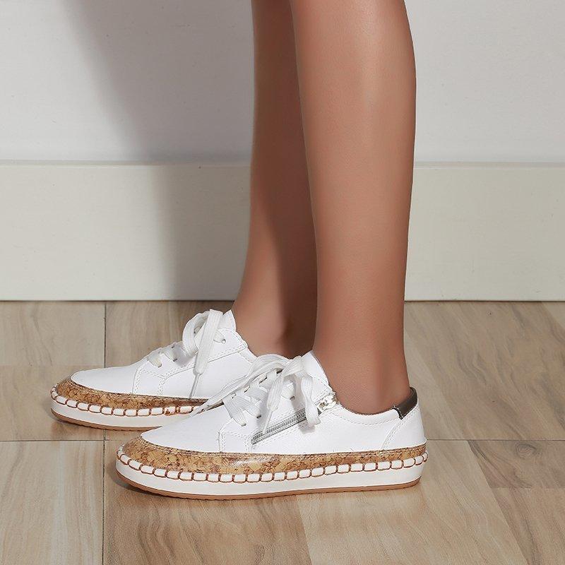 Baskets élégantes à fleurs pour femmes Imprimé Baskets plates à lacets Chaussures mode à bout rond Baskets décontractées pour femmes Chaussures de tennis confortables pour la marche