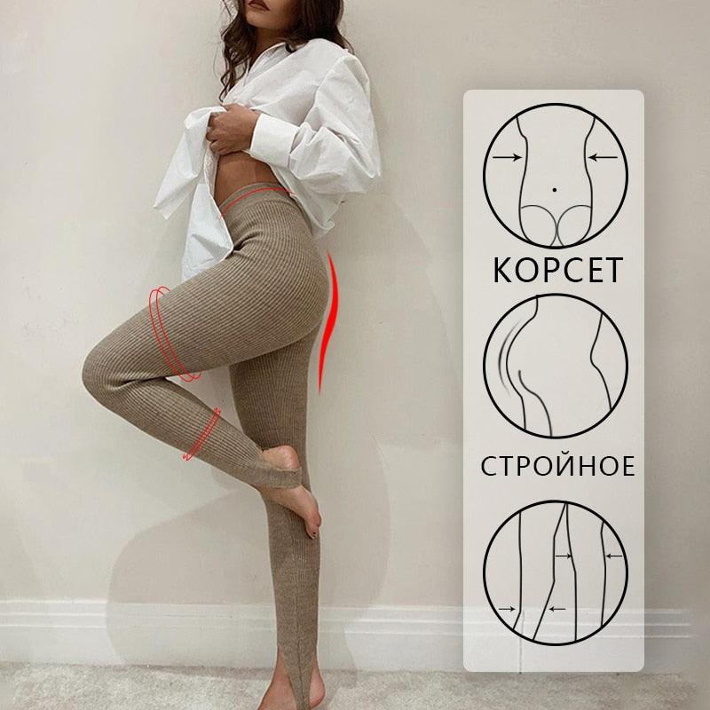 Pantalon élégant en coton taille haute pour le fitness, décontracté printemps, nouveau legging moulant pour femme, legging de fitness sans couture pour femme, legging push-up sans couture, pantalon d'entraînement respirant.