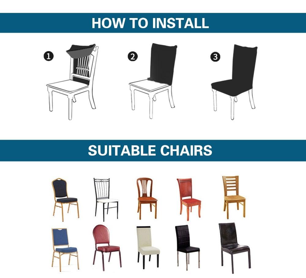 Housses de chaise de cuisine élégantes, extensibles, pour chaises, housses de chaise, couvre-meubles, housse de chaise grise, lavable, anti-poussière, protecteur de siège pour hôtel, bureau, cérémonie, banquet, mariage, fête