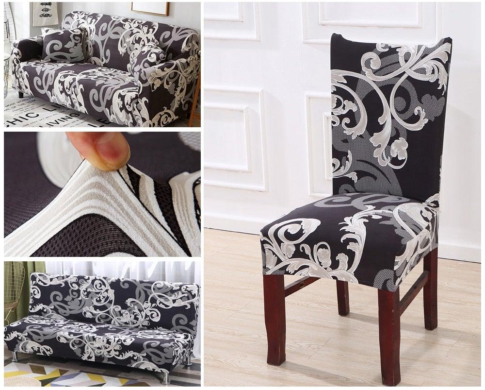Housses de chaise de cuisine élégantes, extensibles, pour chaises, housses de chaise, couvre-meubles, housse de chaise grise, lavable, anti-poussière, protecteur de siège pour hôtel, bureau, cérémonie, banquet, mariage, fête