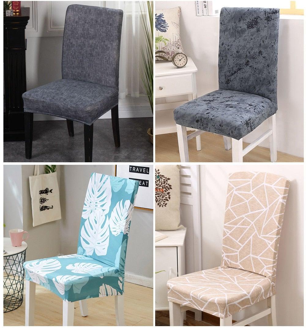 Housses de chaise de cuisine élégantes, extensibles, pour chaises, housses de chaise, couvre-meubles, housse de chaise grise, lavable, anti-poussière, protecteur de siège pour hôtel, bureau, cérémonie, banquet, mariage, fête