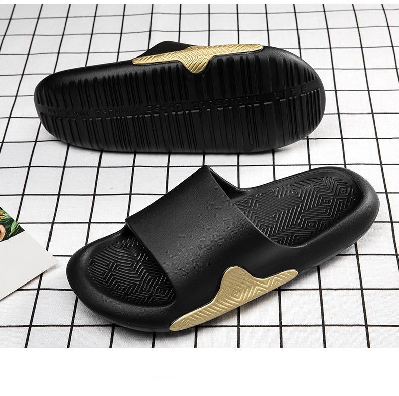 Pantoufles Élégantes Noires pour Hommes, Douces et Légères, Antidérapantes, pour la Maison, Chaussons d'Été Anti-Odeurs, Chaussures de Douche Mixtes en EVA, Mousse de Massage, Ultra Douces et Antidérapantes