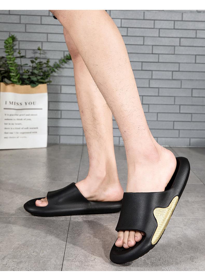 Pantoufles Élégantes Noires pour Hommes, Douces et Légères, Antidérapantes, pour la Maison, Chaussons d'Été Anti-Odeurs, Chaussures de Douche Mixtes en EVA, Mousse de Massage, Ultra Douces et Antidérapantes