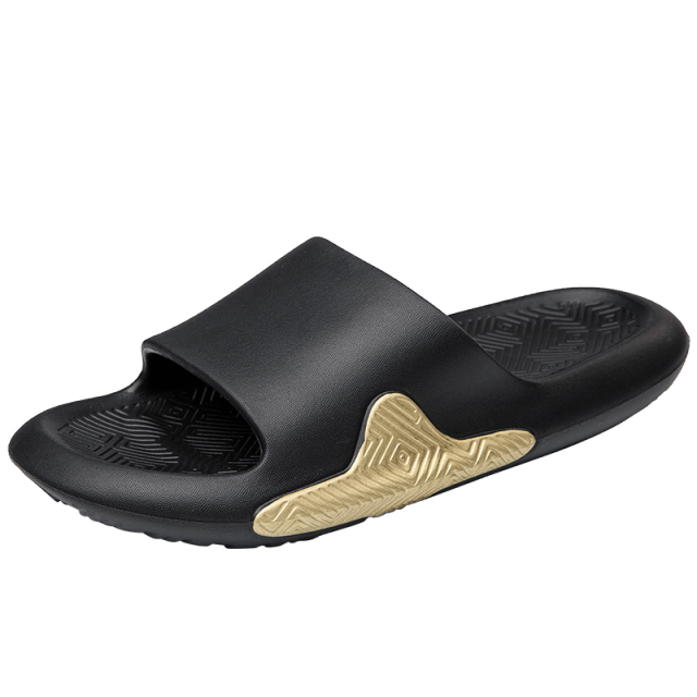 Pantoufles Élégantes Noires pour Hommes, Douces et Légères, Antidérapantes, pour la Maison, Chaussons d'Été Anti-Odeurs, Chaussures de Douche Mixtes en EVA, Mousse de Massage, Ultra Douces et Antidérapantes