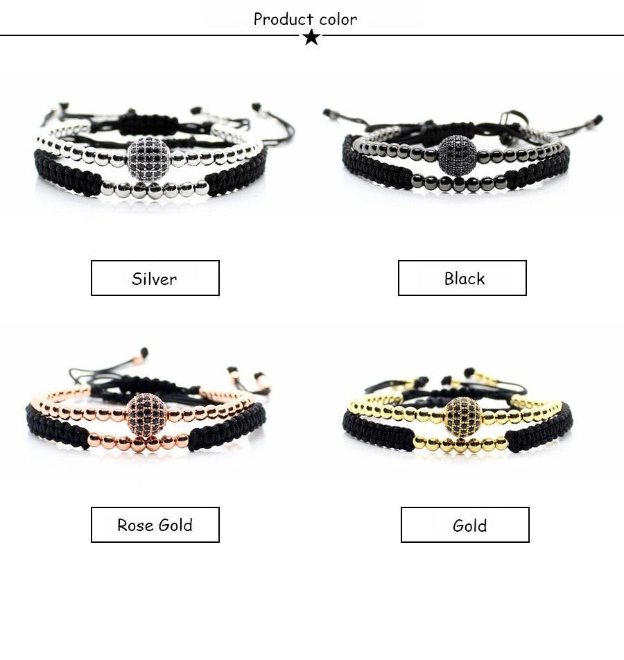 Bracelets élégants en perles dorées pour hommes et femmes, ajustables, bijoux de luxe tressés impériaux pour hommes et garçons
