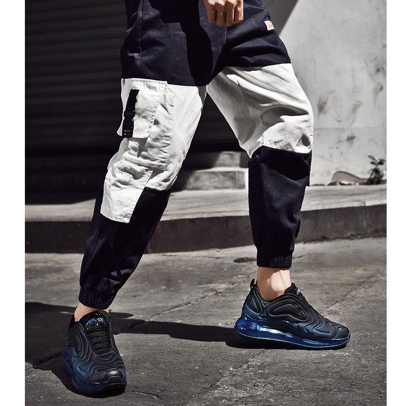 Baskets de sport de course élégantes pour hommes avec coussin d'air, pour entraînement en extérieur, design à talons hauts, maille respirante, design athlétique de luxe, antidérapantes, pour tennis, sport et marche