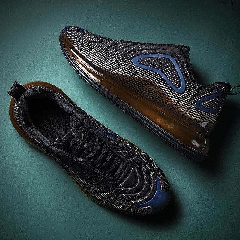 Baskets de sport de course élégantes pour hommes avec coussin d'air, pour entraînement en extérieur, design à talons hauts, maille respirante, design athlétique de luxe, antidérapantes, pour tennis, sport et marche