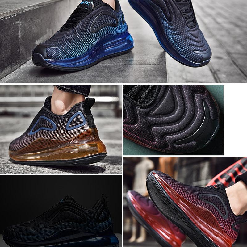 Baskets de sport de course élégantes pour hommes avec coussin d'air, pour entraînement en extérieur, design à talons hauts, maille respirante, design athlétique de luxe, antidérapantes, pour tennis, sport et marche