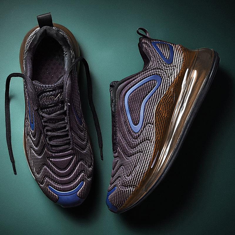Baskets de sport de course élégantes pour hommes avec coussin d'air, pour entraînement en extérieur, design à talons hauts, maille respirante, design athlétique de luxe, antidérapantes, pour tennis, sport et marche