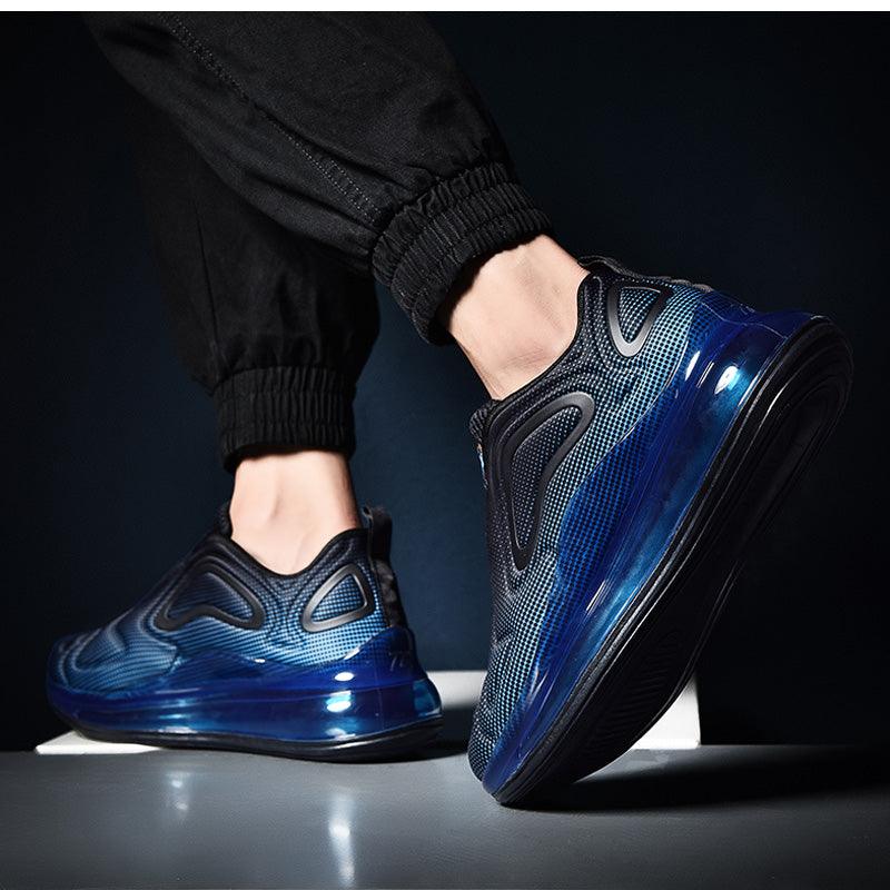 Baskets de sport de course élégantes pour hommes avec coussin d'air, pour entraînement en extérieur, design à talons hauts, maille respirante, design athlétique de luxe, antidérapantes, pour tennis, sport et marche