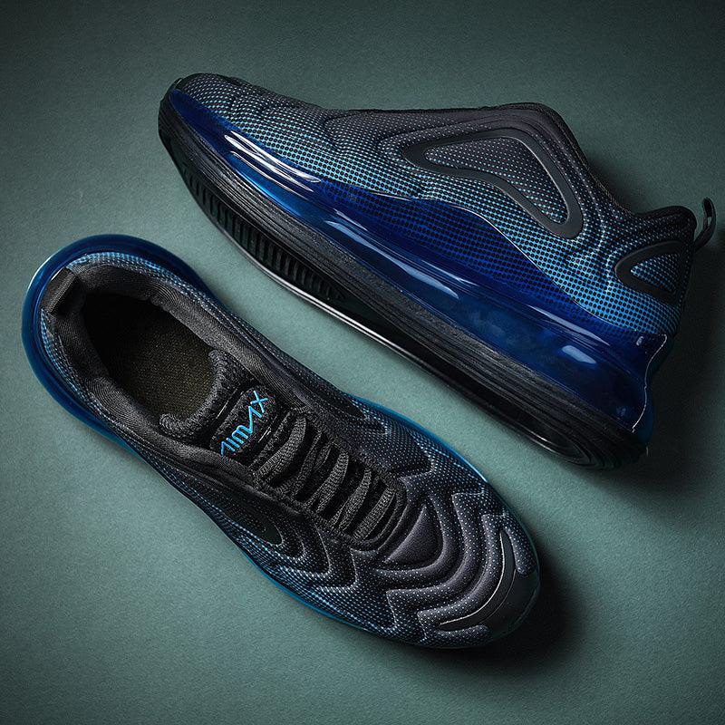 Baskets de sport de course élégantes pour hommes avec coussin d'air, pour entraînement en extérieur, design à talons hauts, maille respirante, design athlétique de luxe, antidérapantes, pour tennis, sport et marche
