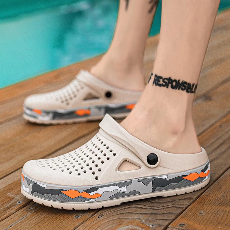 Sandales élégantes pour hommes, noires, décontractées, pour le jardin, sabots Aqua, claquettes d'été, chaussures de natation pour la plage, pantoufles, sabots de jardin, sandales avec soutien de la voûte plantière, rembourrées, pour le jardin et la plage