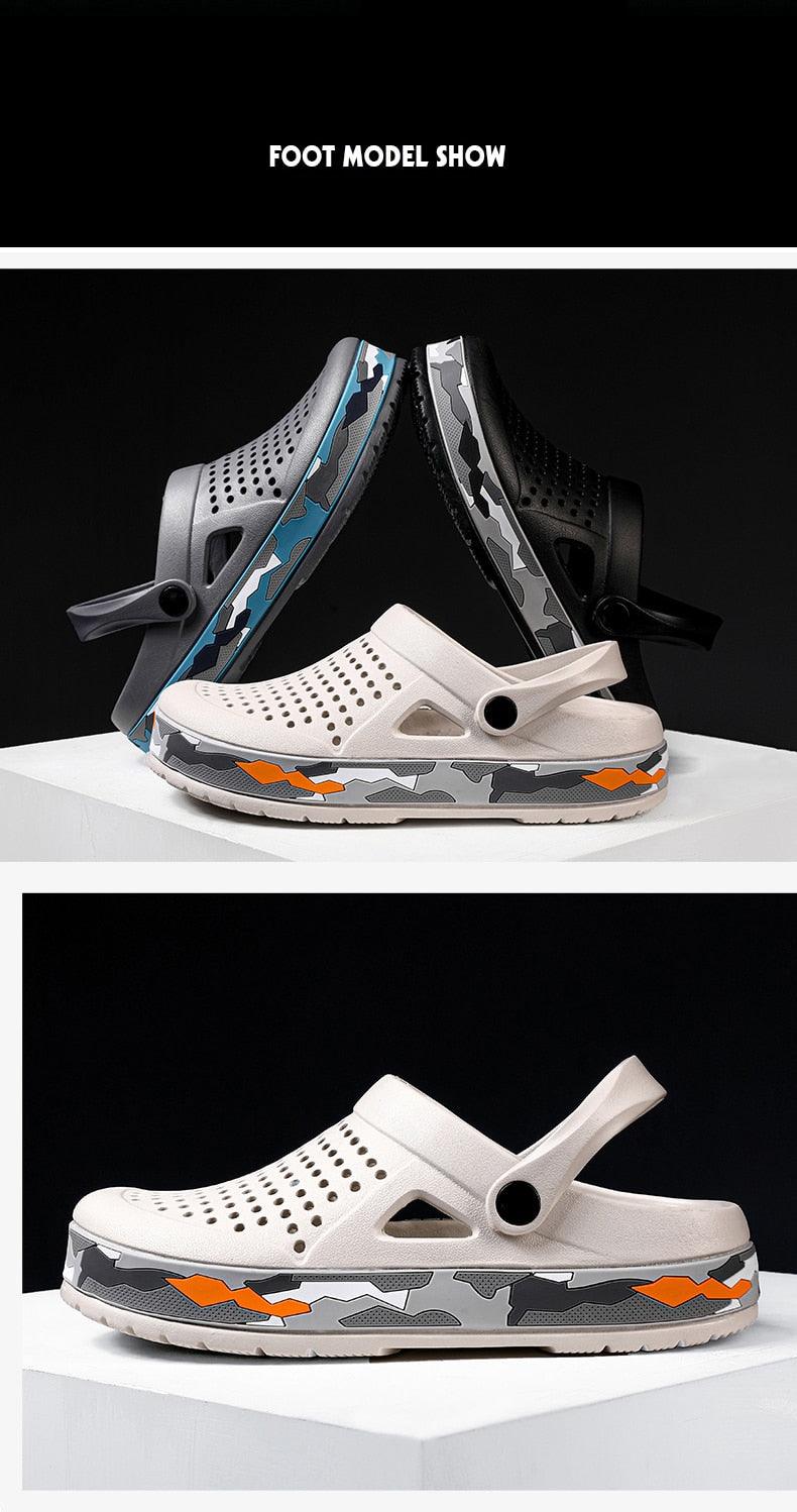 Sandales élégantes pour hommes, noires, décontractées, pour le jardin, sabots Aqua, claquettes d'été, chaussures de natation pour la plage, pantoufles, sabots de jardin, sandales avec soutien de la voûte plantière, rembourrées, pour le jardin et la plage