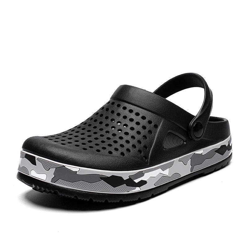 Sandales élégantes pour hommes, noires, décontractées, pour le jardin, sabots Aqua, claquettes d'été, chaussures de natation pour la plage, pantoufles, sabots de jardin, sandales avec soutien de la voûte plantière, rembourrées, pour le jardin et la plage