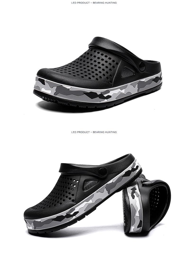 Sandales élégantes pour hommes, noires, décontractées, pour le jardin, sabots Aqua, claquettes d'été, chaussures de natation pour la plage, pantoufles, sabots de jardin, sandales avec soutien de la voûte plantière, rembourrées, pour le jardin et la plage