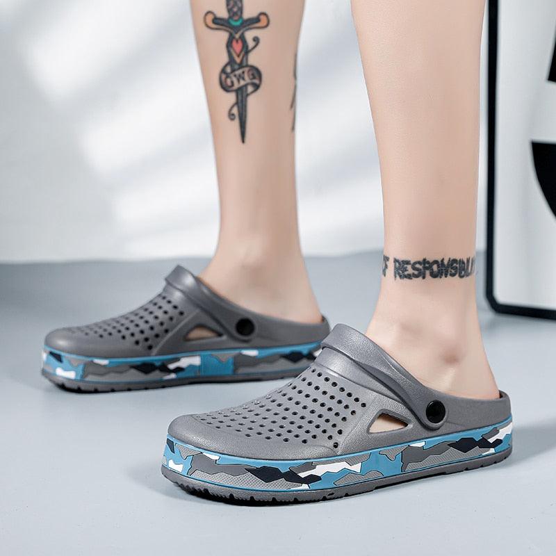 Sandales élégantes pour hommes, noires, décontractées, pour le jardin, sabots Aqua, claquettes d'été, chaussures de natation pour la plage, pantoufles, sabots de jardin, sandales avec soutien de la voûte plantière, rembourrées, pour le jardin et la plage