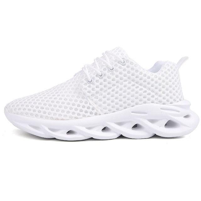 Chaussures de sport élégantes et modernes pour hommes à plateforme Baskets blanches décontractées en maille respirante pour hommes et femmes Chaussures de course Baskets de marche respirantes Baskets de tennis athlétiques légères et décontractées