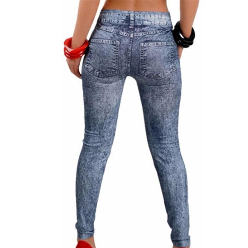Pantalon leggings élégant taille unique pour femme, avec poches, coupe slim, pour le fitness, bleu noir, legging classique femme avec poches, en jean élastique extensible