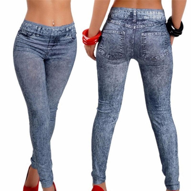 Pantalon leggings élégant taille unique pour femme, avec poches, coupe slim, pour le fitness, bleu noir, legging classique femme avec poches, en jean élastique extensible