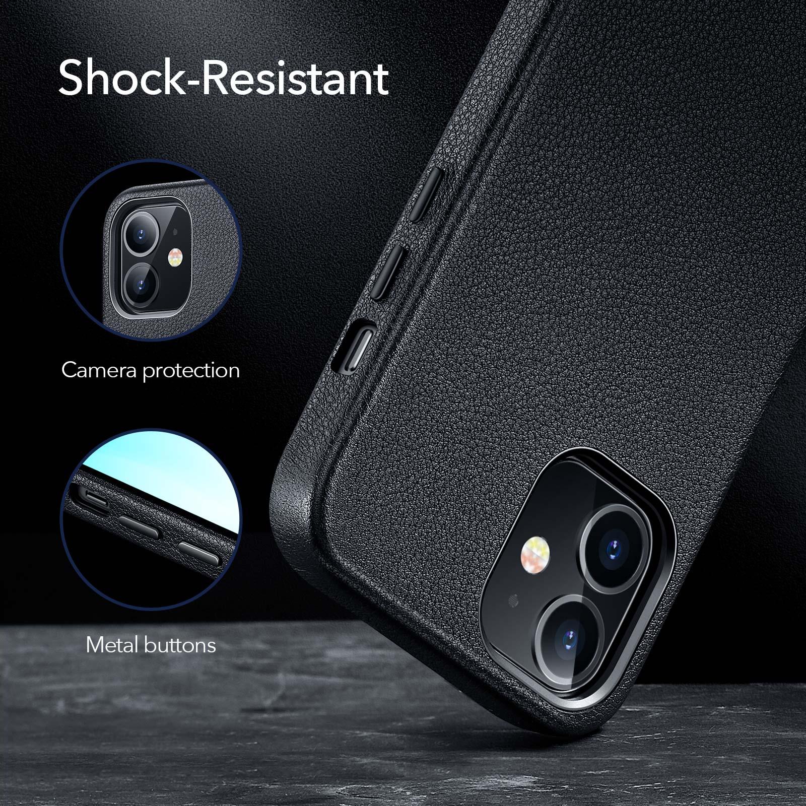 Coque de protection élégante en cuir pour iPhone 12 Pro Max, étui en cuir véritable pour iPhone 12 mini 12 Pro Max, étui de luxe noir pour iPhone 12 12Pro pour homme d'affaires