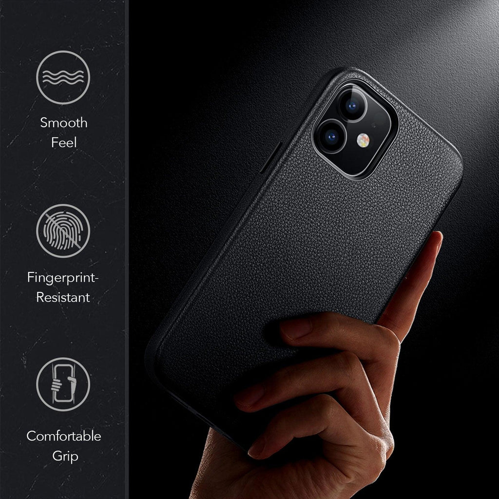 Coque de protection élégante en cuir pour iPhone 12 Pro Max, étui en cuir véritable pour iPhone 12 mini 12 Pro Max, étui de luxe noir pour iPhone 12 12Pro pour homme d'affaires