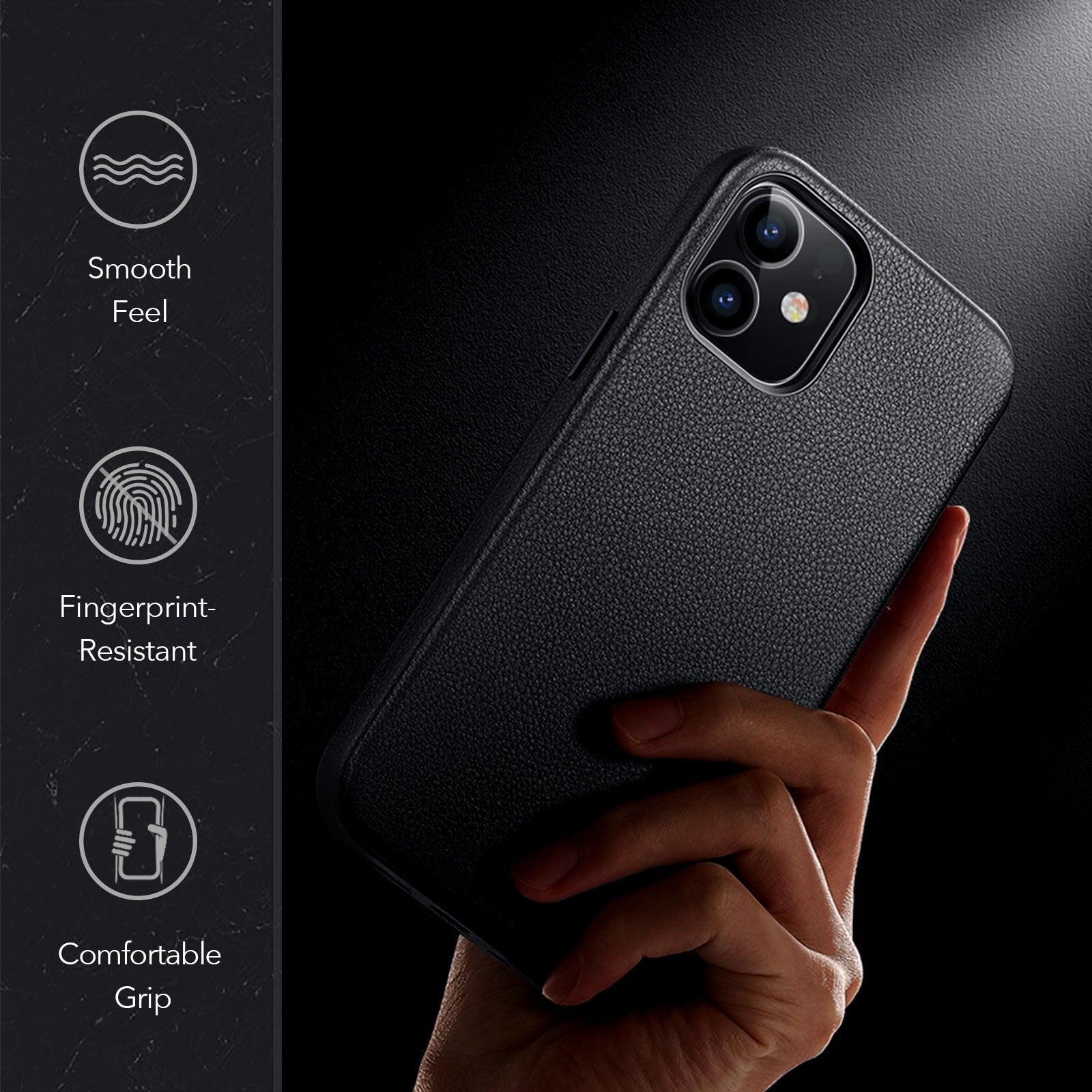 Coque de protection élégante en cuir pour iPhone 12 Pro Max, étui en cuir véritable pour iPhone 12 mini 12 Pro Max, étui de luxe noir pour iPhone 12 12Pro pour homme d'affaires