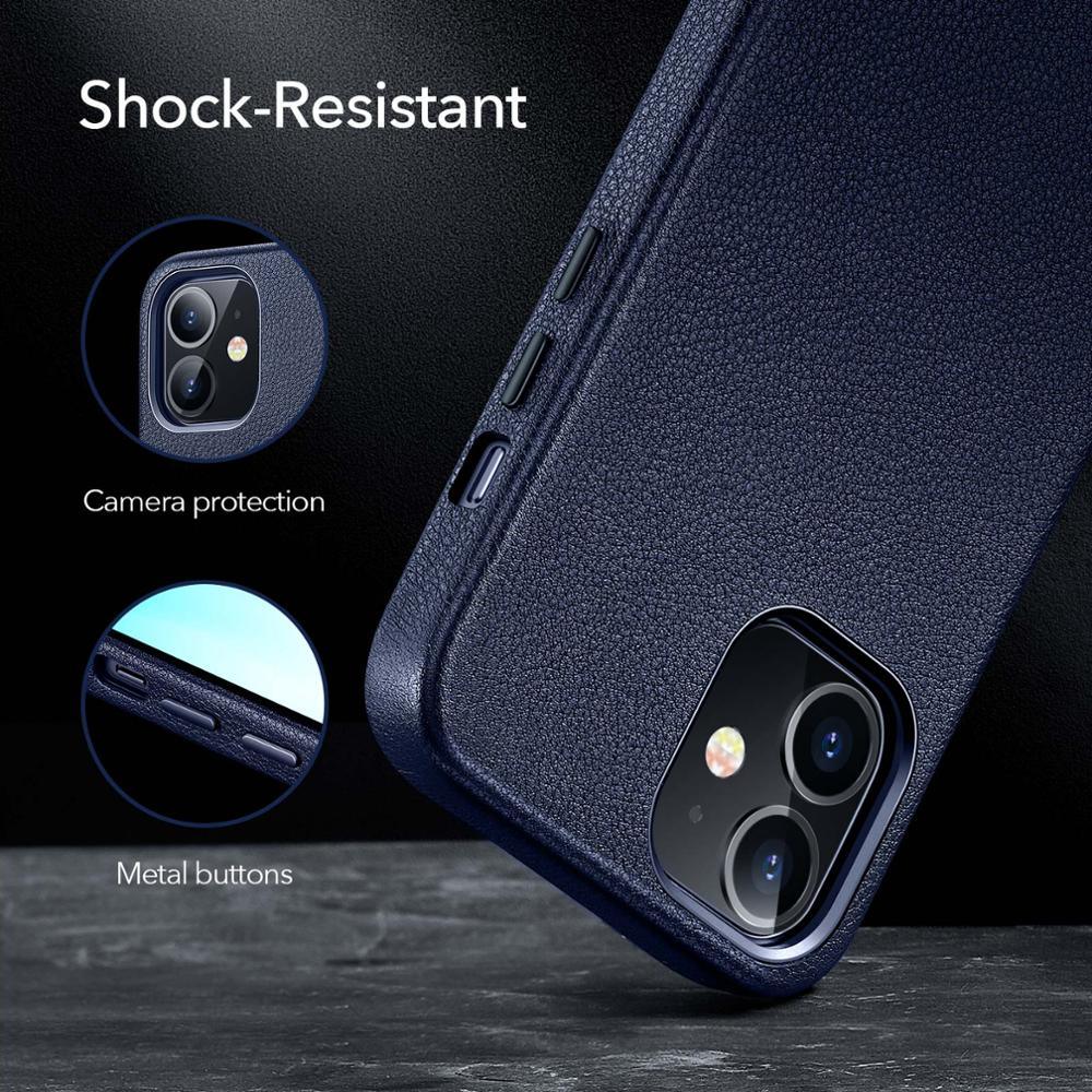Coque de protection élégante en cuir pour iPhone 12 Pro Max, étui en cuir véritable pour iPhone 12 mini 12 Pro Max, étui de luxe noir pour iPhone 12 12Pro pour homme d'affaires