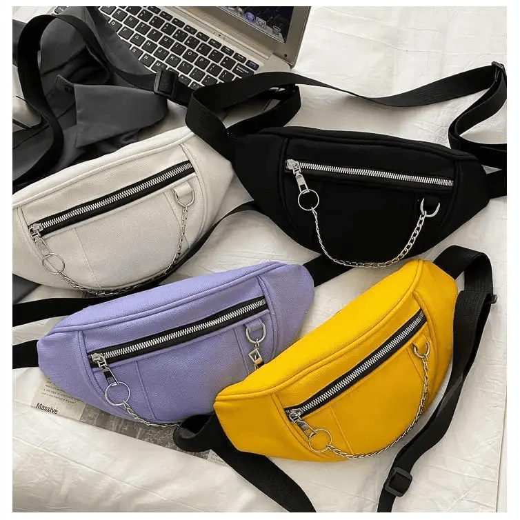 Sac de ceinture élégant pour femmes, violet, en toile, sac banane de luxe pour l'extérieur, sac de poitrine, pochette pour téléphone pour usage quotidien