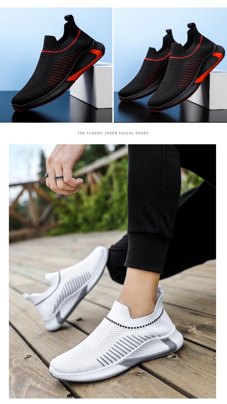 Baskets de sport élégantes pour hommes Chaussures de course décontractées Printemps Nouvelles espadrilles légères et respirantes Chaussures de course tissées volantes Baskets décontractées en maille pour l'entraînement sportif pour hommes