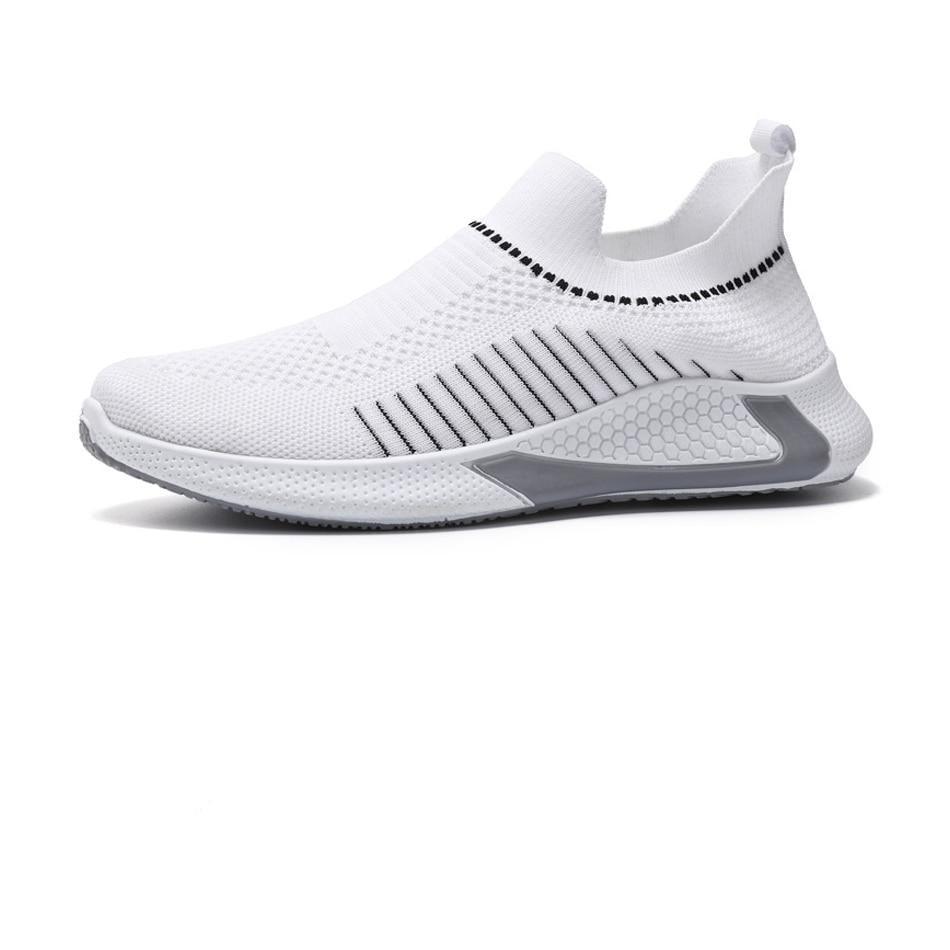 Baskets de sport élégantes pour hommes Chaussures de course décontractées Printemps Nouvelles espadrilles légères et respirantes Chaussures de course tissées volantes Baskets décontractées en maille pour l'entraînement sportif pour hommes