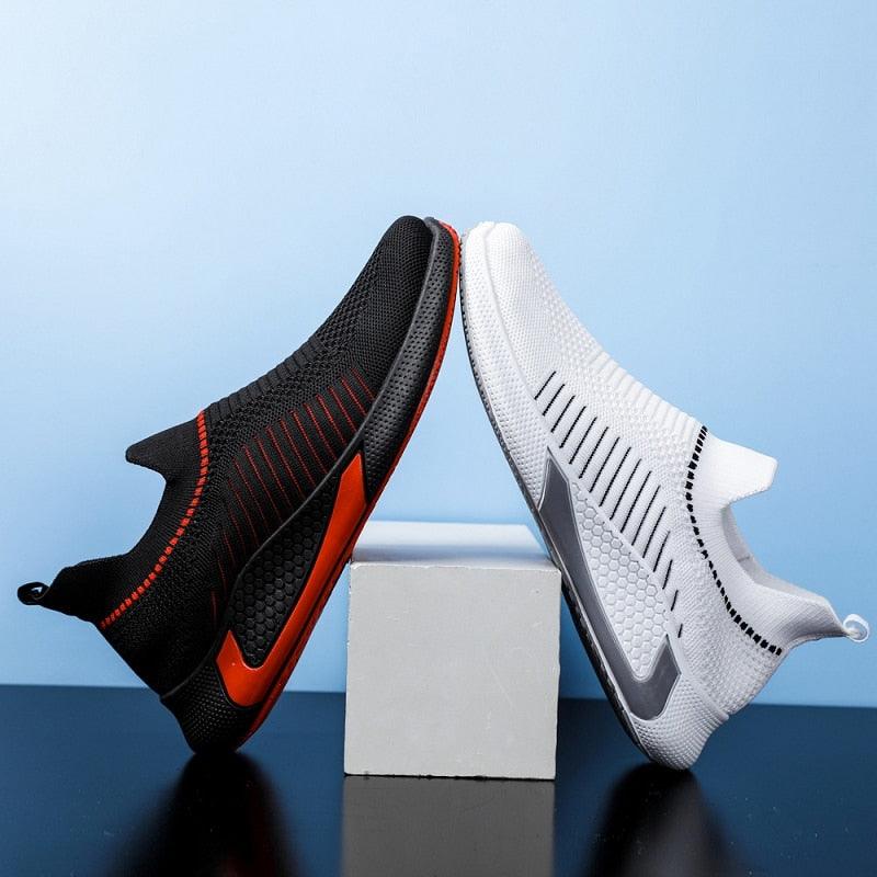 Baskets de sport élégantes pour hommes Chaussures de course décontractées Printemps Nouvelles espadrilles légères et respirantes Chaussures de course tissées volantes Baskets décontractées en maille pour l'entraînement sportif pour hommes
