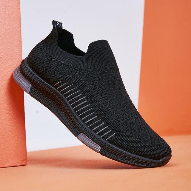 Baskets de sport élégantes pour hommes Chaussures de course décontractées Printemps Nouvelles espadrilles légères et respirantes Chaussures de course tissées volantes Baskets décontractées en maille pour l'entraînement sportif pour hommes