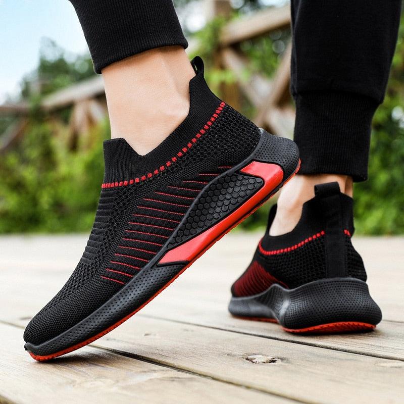 Baskets de sport élégantes pour hommes Chaussures de course décontractées Printemps Nouvelles espadrilles légères et respirantes Chaussures de course tissées volantes Baskets décontractées en maille pour l'entraînement sportif pour hommes
