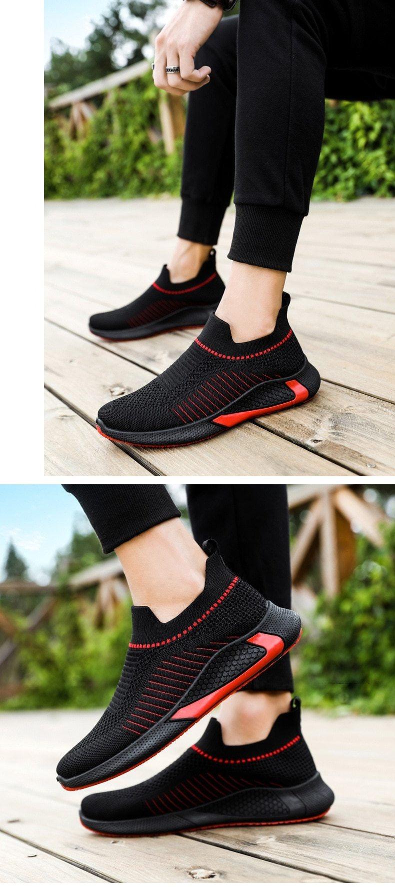 Baskets de sport élégantes pour hommes Chaussures de course décontractées Printemps Nouvelles espadrilles légères et respirantes Chaussures de course tissées volantes Baskets décontractées en maille pour l'entraînement sportif pour hommes