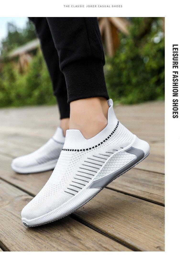Baskets de sport élégantes pour hommes Chaussures de course décontractées Printemps Nouvelles espadrilles légères et respirantes Chaussures de course tissées volantes Baskets décontractées en maille pour l'entraînement sportif pour hommes