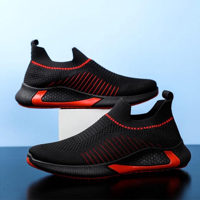 Baskets de sport élégantes pour hommes Chaussures de course décontractées Printemps Nouvelles espadrilles légères et respirantes Chaussures de course tissées volantes Baskets décontractées en maille pour l'entraînement sportif pour hommes