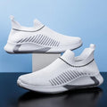 Baskets de sport élégantes pour hommes Chaussures de course décontractées Printemps Nouvelles espadrilles légères et respirantes Chaussures de course tissées volantes Baskets décontractées en maille pour l'entraînement sportif pour hommes