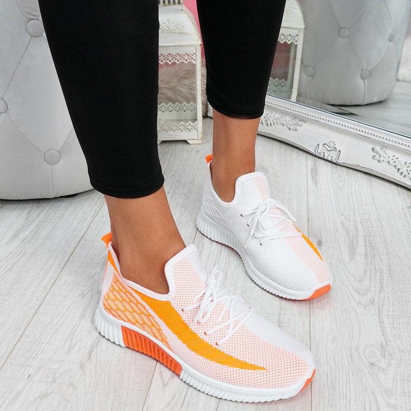 Chaussures de sport élégantes vulcanisées pour femmes à lacets en maille, à bout rond, décontractées, antidérapantes, plates, respirantes, à la mode pour femmes