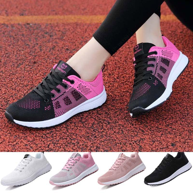 Baskets plates élégantes pour femme, chaussures de tennis décontractées, été, à lacets, en maille, légères et respirantes, confortables, antidérapantes, légères, baskets athlétiques en maille respirante.