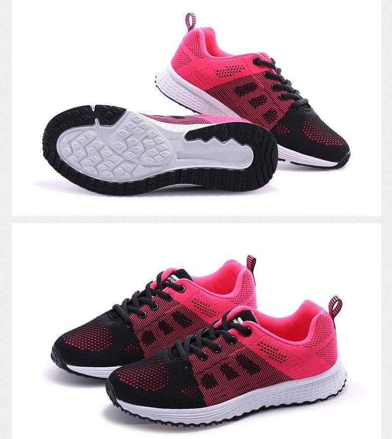 Baskets plates élégantes pour femme, chaussures de tennis décontractées, été, à lacets, en maille, légères et respirantes, confortables, antidérapantes, légères, baskets athlétiques en maille respirante.