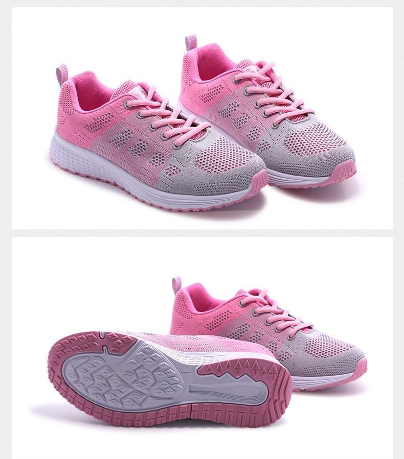 Baskets plates élégantes pour femme, chaussures de tennis décontractées, été, à lacets, en maille, légères et respirantes, confortables, antidérapantes, légères, baskets athlétiques en maille respirante.