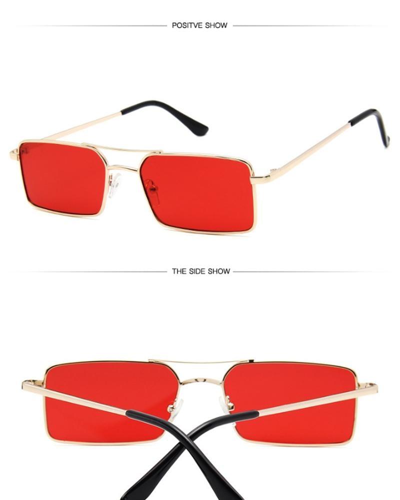 Lunettes de soleil carrées élégantes pour femmes, lunettes de luxe pour femmes/hommes, lunettes en métal de haute qualité pour femmes, lunettes de soleil légères pour hommes, design rétro