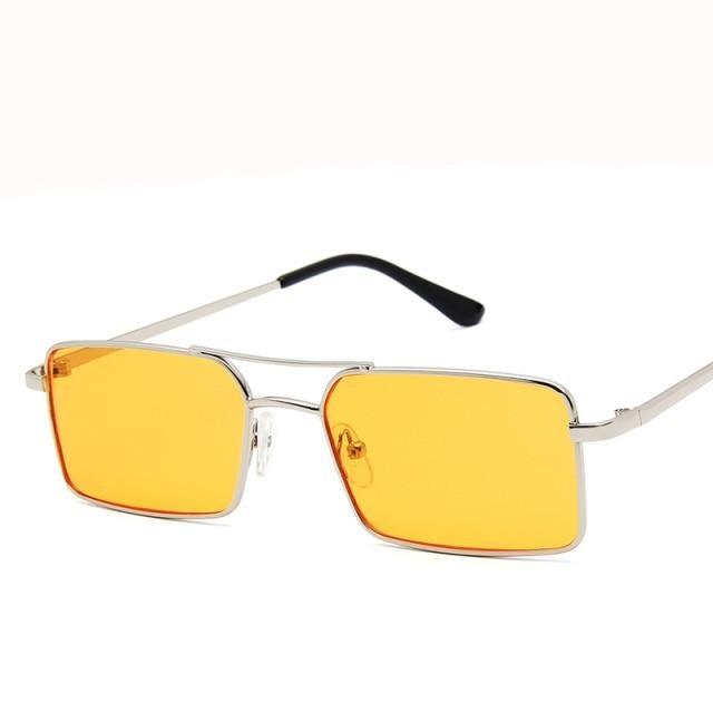 Lunettes de soleil carrées élégantes pour femmes, lunettes de luxe pour femmes/hommes, lunettes en métal de haute qualité pour femmes, lunettes de soleil légères pour hommes, design rétro