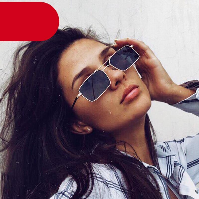 Lunettes de soleil carrées élégantes pour femmes, lunettes de luxe pour femmes/hommes, lunettes en métal de haute qualité pour femmes, lunettes de soleil légères pour hommes, design rétro