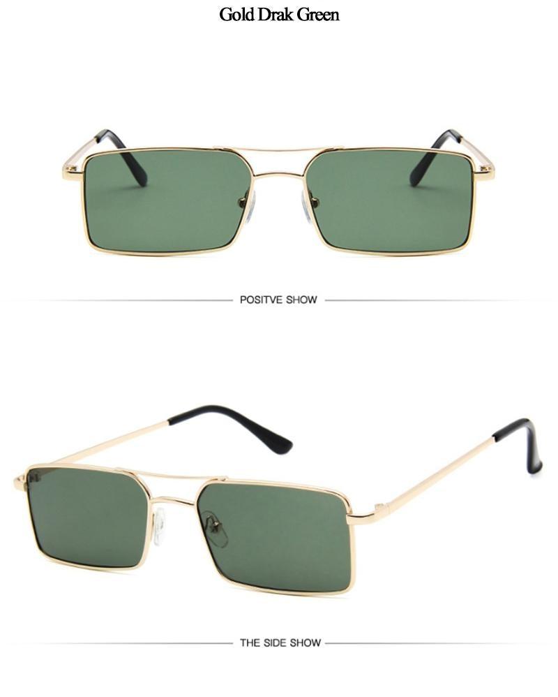 Lunettes de soleil carrées élégantes pour femmes, lunettes de luxe pour femmes/hommes, lunettes en métal de haute qualité pour femmes, lunettes de soleil légères pour hommes, design rétro