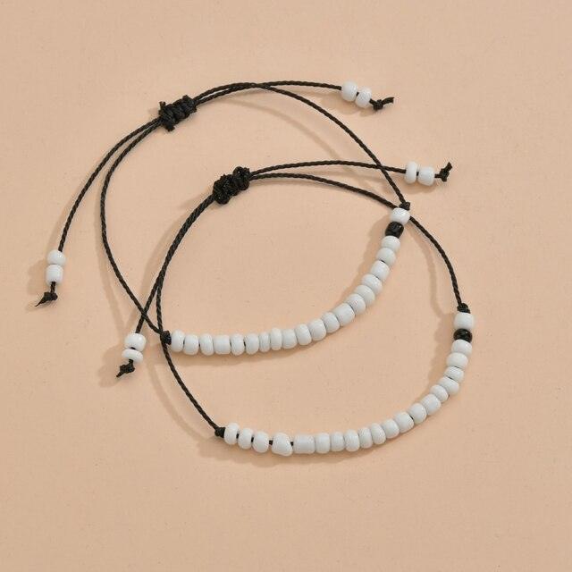 Bracelets élégants en pierre assortis pour meilleurs amis, couples, famille, femmes, bracelets, promesse Pinky, distance assortie, bijoux pour la Saint-Valentin, bracelets d'amitié pour lui et elle, petit ami et petite amie
