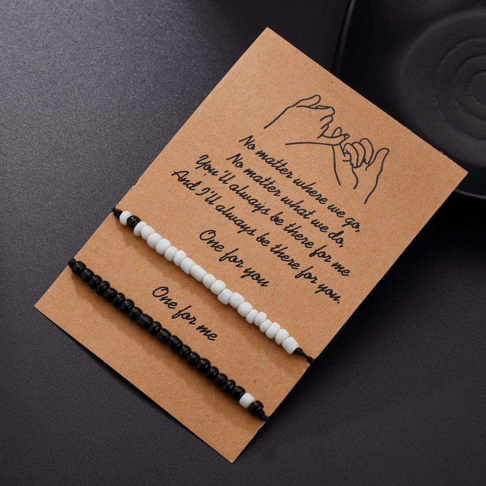 Bracelets élégants en pierre assortis pour meilleurs amis, couples, famille, femmes, bracelets, promesse Pinky, distance assortie, bijoux pour la Saint-Valentin, bracelets d'amitié pour lui et elle, petit ami et petite amie